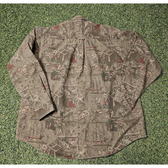 VTG Mens Eddie Bauer Outdoor Cabin Hunting Fishing Elkhorn Canvas Shirt XL - Picture 6 of 6